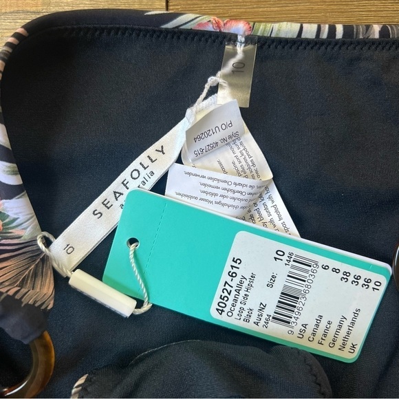 NWT Seafolly Ocean Alley Loop-Side Hipster Bikini Bottom - Picture 8 of 8